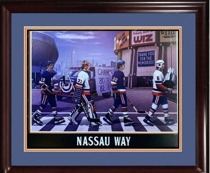 NY Islanders Nassau Coliseum Stanley Cup Litho Photo Framed Mike Bossy Trottier
