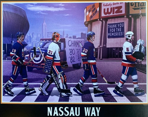 NY Islanders Nassau Coliseum Stanley Cup Litho Photo Framed Mike Bossy Trottier