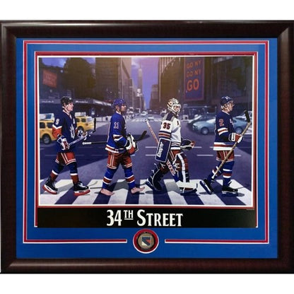 1994 Stanley Cup Rangers Litho Photo Framed Mark Messier Richter Leetch Graves