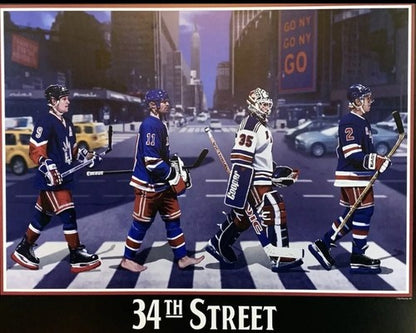 1994 Stanley Cup Rangers Litho Photo Framed Mark Messier Richter Leetch Graves