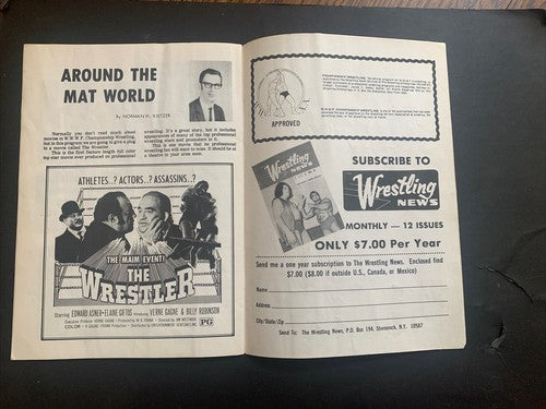 wwwf championship wrestling program 1974 Nassau Coliseum Bruno The Champion