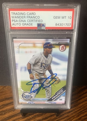 Wander Franco Rays Signed 2019 Bowman Draft RC BD 93 PSA 10 Gem Mint Rookie Auto