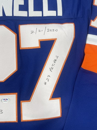 John Tonelli Signed Ny Islanders Stat Jersey #27 Retired 4 Stanley Cup Auto PSA