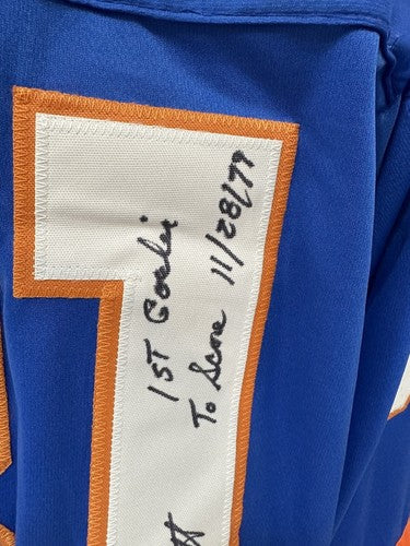 Billy Smith Signed Islanders Blue 9 Stat Jersey Hof Auto Stanley Cup Steiner Coa