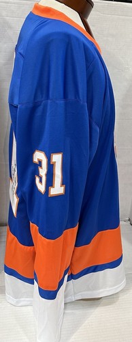 Billy Smith Signed Islanders Blue 9 Stat Jersey Hof Auto Stanley Cup Steiner Coa