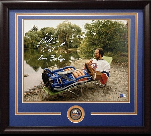 Billy Smith Signed 11x14 Framed Chair Photo Islanders Gone Fishing Auto Steiner