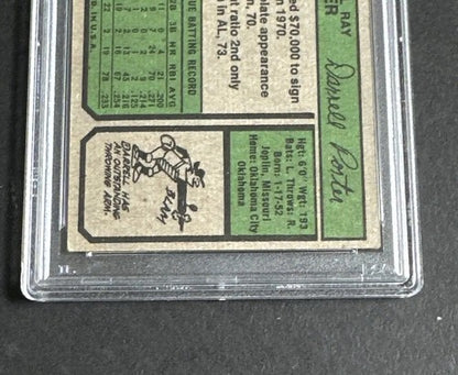 Darrell Porter Signed Original 1974 Topps #194 Brewers Centered Auto Psa Coa