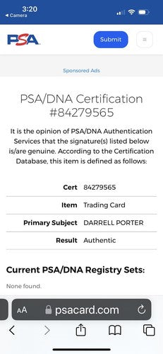 Darrell Porter Signed Original 1974 Topps #194 Brewers Centered Auto Psa Coa