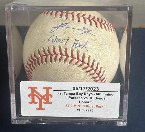 Kodai Senga Mets Signed GAME USED GHOST FORK Auto Pitched Baseball Mlb Bas Coa