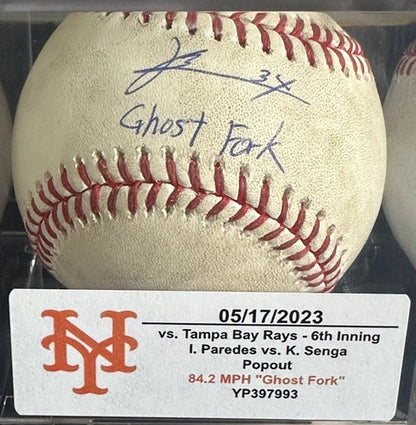 Kodai Senga Mets Signed GAME USED GHOST FORK Auto Pitched Baseball Mlb Bas Coa