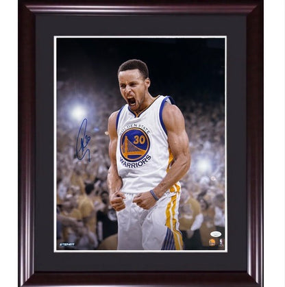 Stephen Curry Signed Framed 16x20 Steiner Photo Warriors Mint Autograph JSA COA