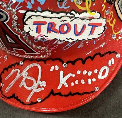Mike Trout Signed Fazzino 3D Pop Art Angels Mini Helmet Kiiiiid /27 Auto MLB COA