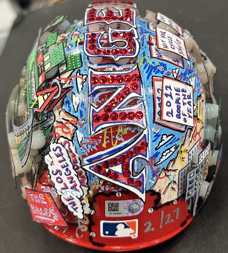 Mike Trout Signed Fazzino 3D Pop Art Angels Mini Helmet Kiiiiid /27 Auto MLB COA