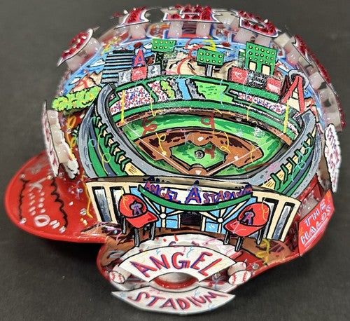 Mike Trout Signed Fazzino 3D Pop Art Angels Mini Helmet Kiiiiid /27 Auto MLB COA