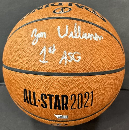 Zion Williamson Signed 1st ASG 2021 Basketball Auto Pelicans Fanatics With Case