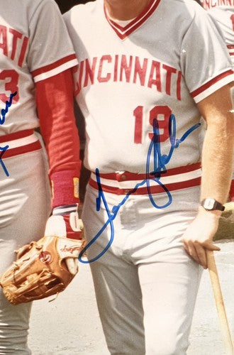 1985 REDS Team Signed 11x14 Photo Framed Pete Rose Eric Davis 6 Auto PSA Coa