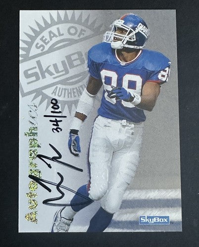 1997 Skybox Premium Autographics Amani Toomer Mint Auto /100 Ny Giants Signed