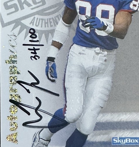 1997 Skybox Premium Autographics Amani Toomer Mint Auto /100 Ny Giants Signed