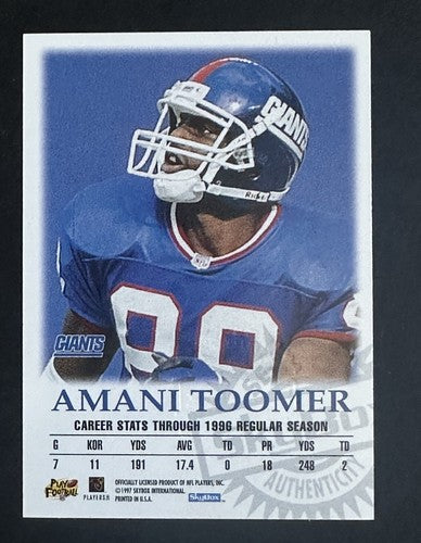 1997 Skybox Premium Autographics Amani Toomer Mint Auto /100 Ny Giants Signed