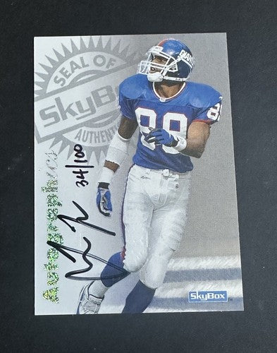 1997 Skybox Premium Autographics Amani Toomer Mint Auto /100 Ny Giants Signed
