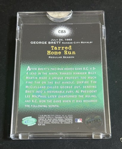 2005 eTopps George Brett #CE5 Classic Events Tarred Home Run Pine Tar SP Royals