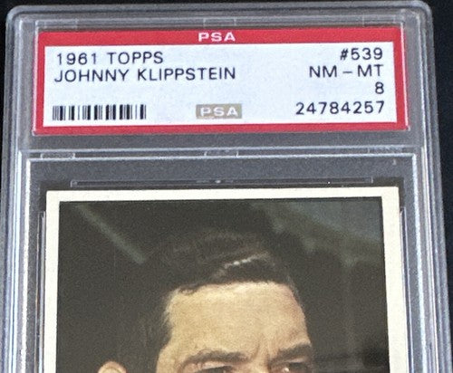 1961 Topps #539 Johnny Klippstein Senators PSA 8  Nm - Mint Centered High End