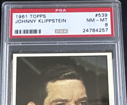 1961 Topps #539 Johnny Klippstein Senators PSA 8  Nm - Mint Centered High End