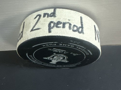 NY Rangers vs Flyers Game Used Official Puck Msg  2014 Playoffs Steiner Coa