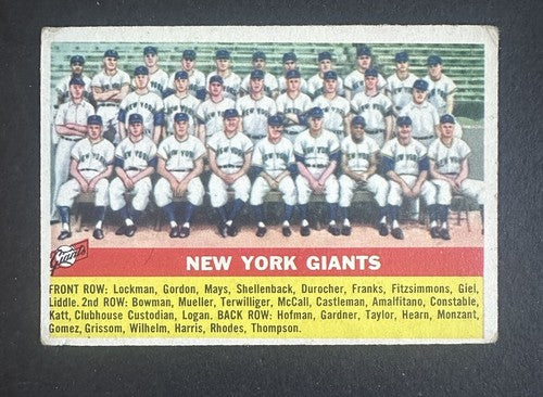 1956 TOPPS NY GIANTS TEAM CARD #226 WILLIE MAYS Ex
