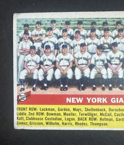 1956 TOPPS NY GIANTS TEAM CARD #226 WILLIE MAYS Ex