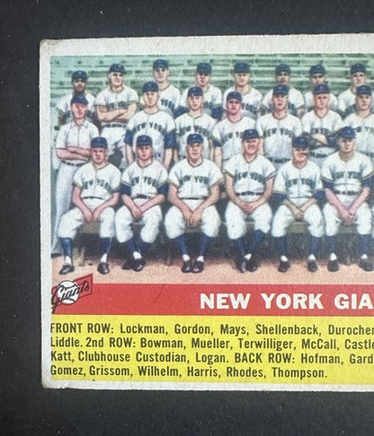1956 TOPPS NY GIANTS TEAM CARD #226 WILLIE MAYS Ex