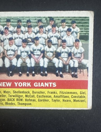 1956 TOPPS NY GIANTS TEAM CARD #226 WILLIE MAYS Ex