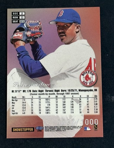 1998 FLEER FLAIR SHOWCASE ROW  #85 PEDRO MARTINEZ SP #/1000 NM - Mint Sharp HOF
