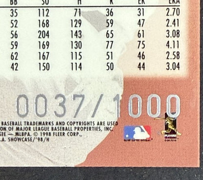 1998 FLEER FLAIR SHOWCASE ROW  #85 PEDRO MARTINEZ SP #/1000 NM - Mint Sharp HOF
