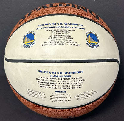 Klay Thompson Signed Spalding Basketball Warriors Record 73-9 Autograph LE COA
