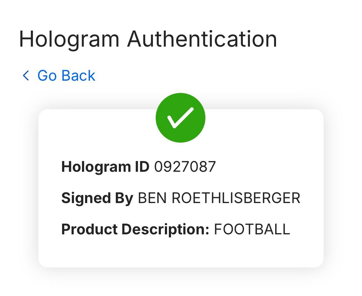 Ben Roethlisberger Signed Wilson Pro Duke Football Steelers Auto Fanatics COA