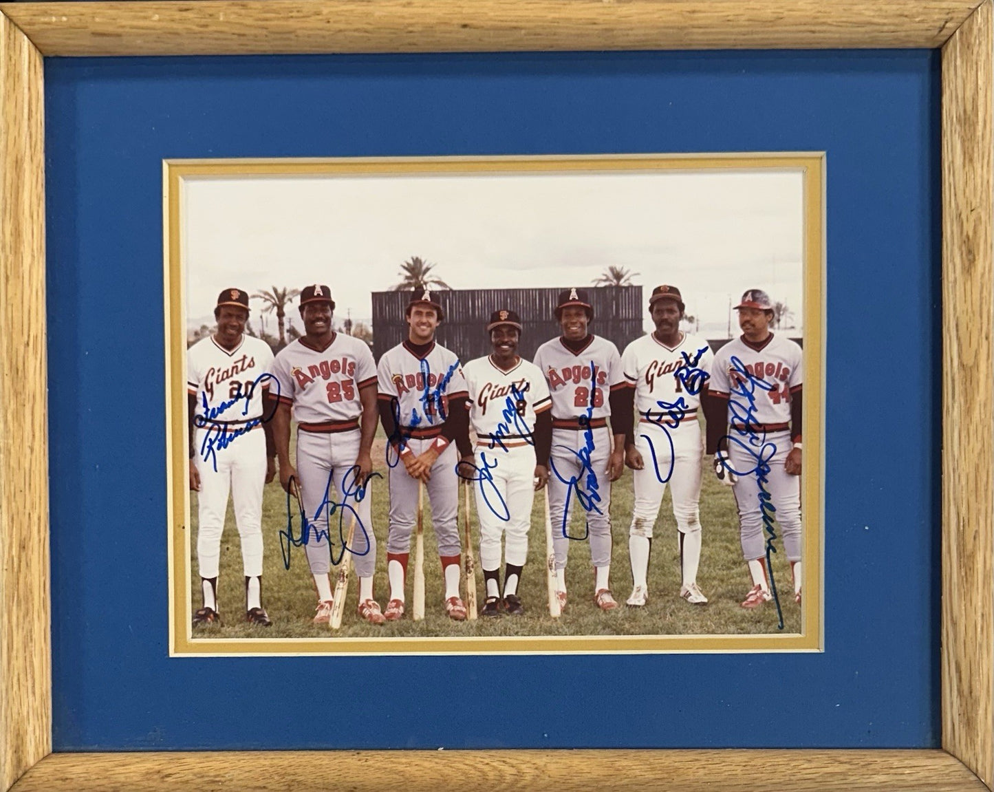 Angels Giants All Star Signed  Framed Photo Reggie Jackson Carew Auto HOF Coa
