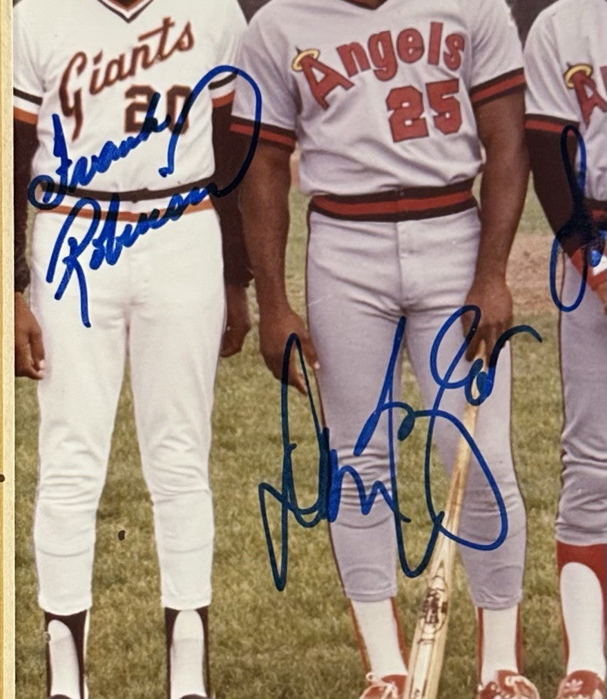 Angels Giants All Star Signed  Framed Photo Reggie Jackson Carew Auto HOF Coa