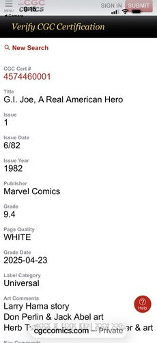 G.I. JOE: A REAL AMERICAN HERO #1 CGC 9.4  1982 1st Snake-Eyes Cobra Commander