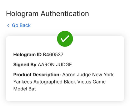 Aaron Judge Ny Yankees Signed Victus Game Model Bat Auto MVP Fanatics & MLB COA