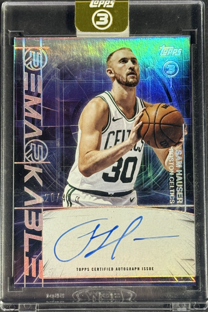 2026 Topps 3 Sam Hauser Remarkable Auto /49 #RM-SH Boston Celtics Mint Encased