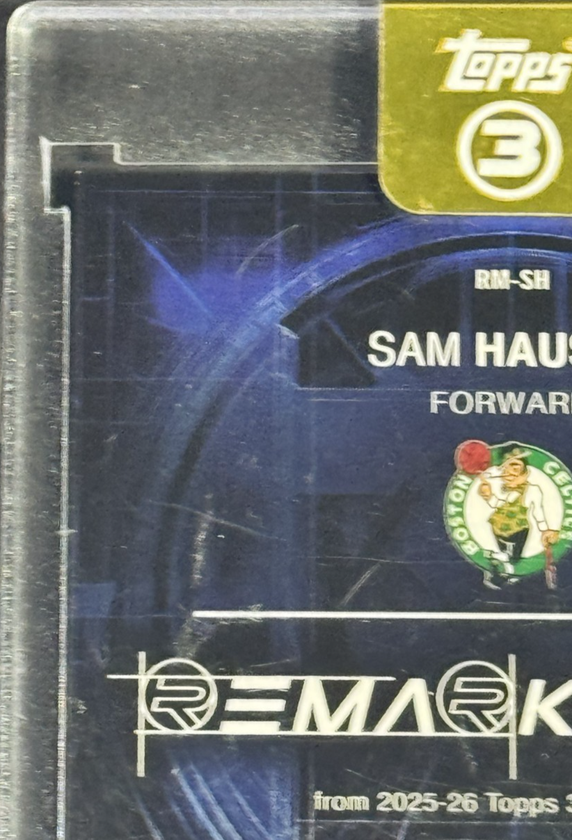 2026 Topps 3 Sam Hauser Remarkable Auto /49 #RM-SH Boston Celtics Mint Encased