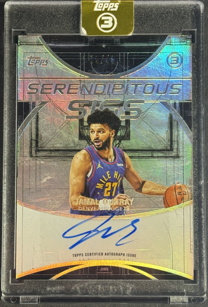 2025 Topps 3 Jamal Murray Serendipitous Sigs Mint Auto /49 Encased Nuggets