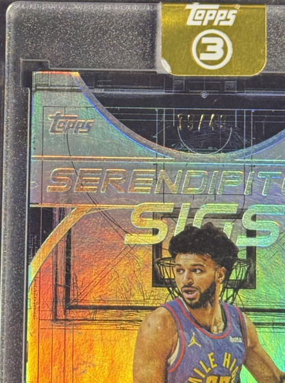 2025 Topps 3 Jamal Murray Serendipitous Sigs Mint Auto /49 Encased Nuggets
