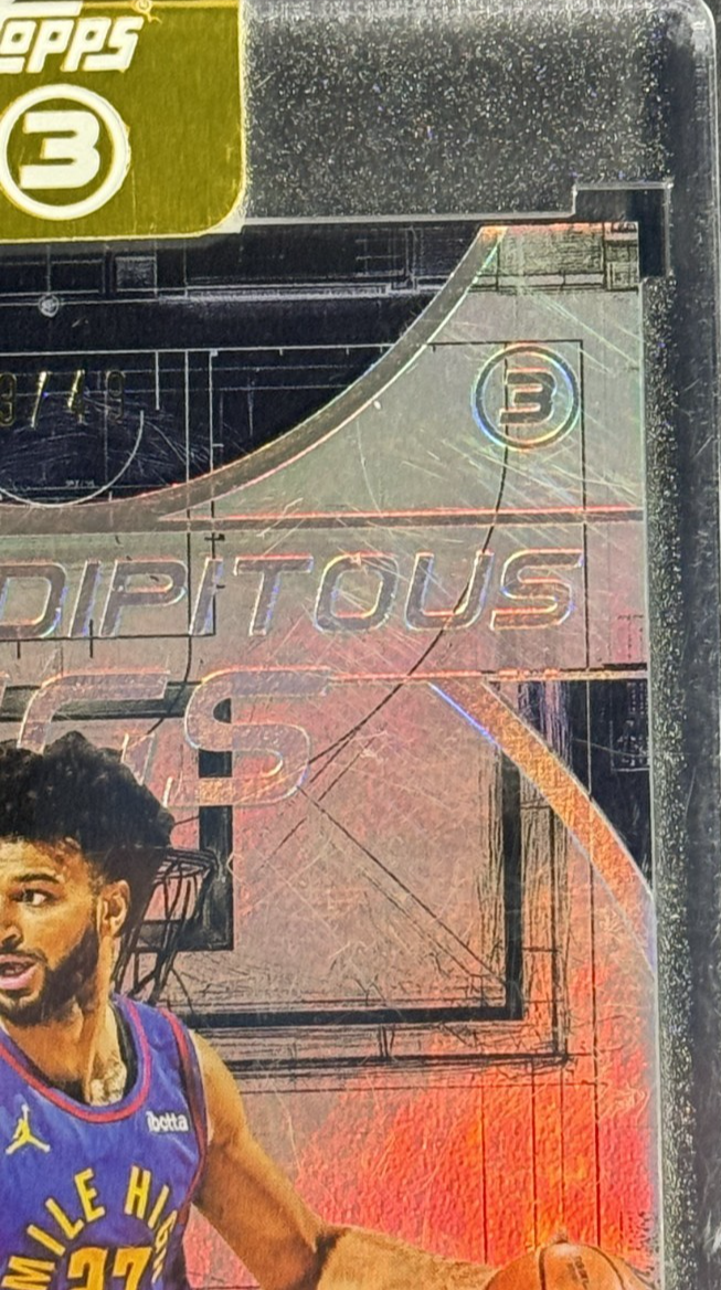 2025 Topps 3 Jamal Murray Serendipitous Sigs Mint Auto /49 Encased Nuggets