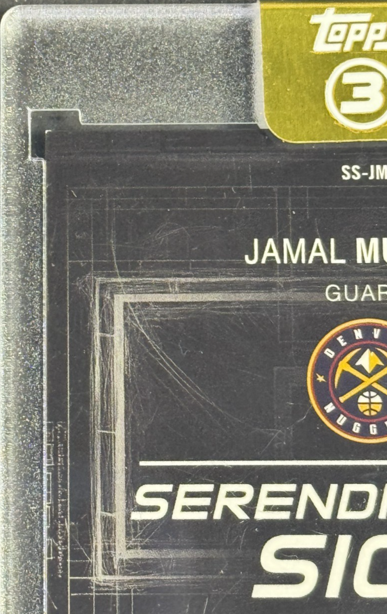 2025 Topps 3 Jamal Murray Serendipitous Sigs Mint Auto /49 Encased Nuggets