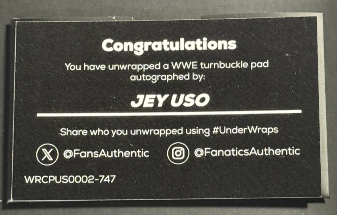 Jey Uso Signed Wrestlemania 41 Turnbuckle LE /41 Auto Fanatics WWE Under Wraps