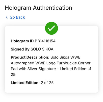 Solo Sikoa Signed WWE Logo Turnbuckle LE /25 Auto Fanatics WWE Under Wraps COA