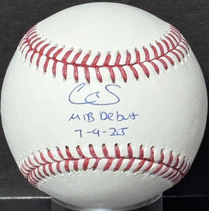 Cam Schlittler Signed Official Baseball MLB Debut Auto Fanatics MLB NY Yankees