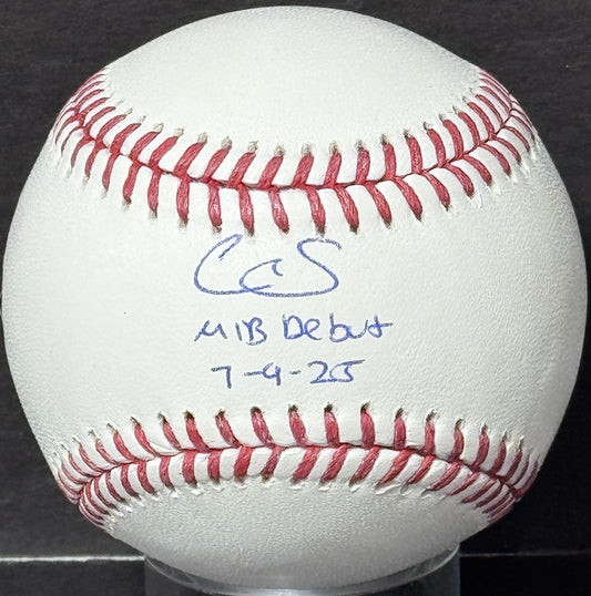Cam Schlittler Signed Official Baseball MLB Debut Auto Fanatics MLB NY Yankees